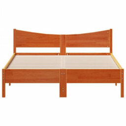 Berkfield Bed Frame Without Mattress Wax Brown 150X200 Cm King Size Solid Wood Pine - thumbnail 4