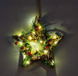 Shatchi 35Cm B/o Led Twig Hanging Star Red/brown - thumbnail 5