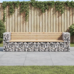 Walplus Garden Bench Gabion Design 244X71X65.5 Cm Solid Wood Pine