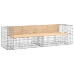 Walplus Garden Bench Gabion Design 244X71X65.5 Cm Solid Wood Pine - thumbnail 2