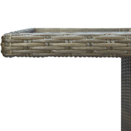 Berkfield Garden Table Brown Poly Rattan And Tempered Glass - thumbnail 4