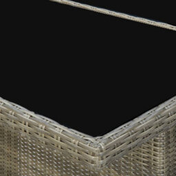 Berkfield Garden Table Brown Poly Rattan And Tempered Glass - thumbnail 5