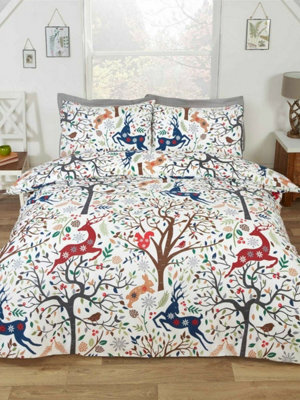 Tatton Woodland Multi King Duvet Cover And Pillowcase Set - image 1