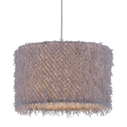 First Choice Lighting Rogers - Grey Shaggy 30Cm Easy Fit Pendant Shade - thumbnail 2