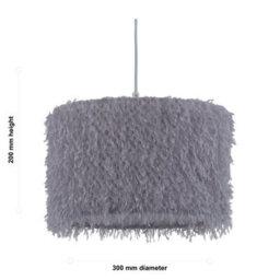 First Choice Lighting Rogers - Grey Shaggy 30Cm Easy Fit Pendant Shade - thumbnail 5