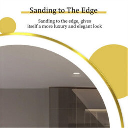 Luvodi 600mm Luxury Gold Round Led Mirror For Bathroom With Lights Anti-Fog 3 Color Dimmable - thumbnail 5