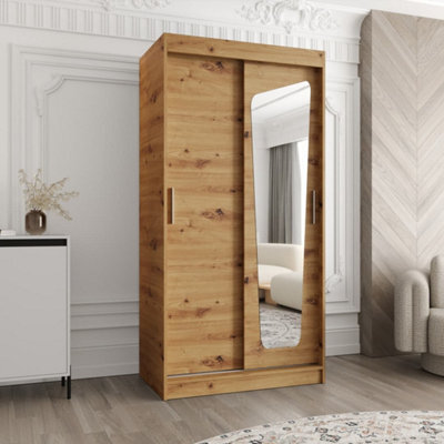 Arte Oak Artisan Wardrobe W100Cm X H200Cm X D62Cm - Durable Storage For Busy Homes - image 1