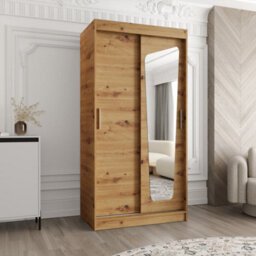 Arte Oak Artisan Wardrobe W100Cm X H200Cm X D62Cm - Durable Storage For Busy Homes - thumbnail 1