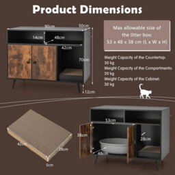 Industrial Cat Furniture Cat Litter Box Enclosure Hidden Cat Washroom Cat House - thumbnail 2