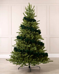 Werchristmas Sage Green Velvet Christmas Bauble Garland 9 Ft, 84 Shatterproof Baubles - thumbnail 2