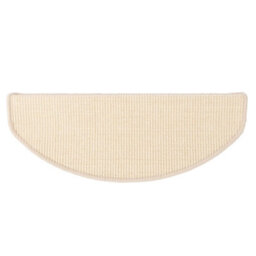 Floordirekt Premium Self Adhesive Edged Hard Wearing Sisal Stair Tread Mat For Indoor Stairs Semicircular Ivory 23.5 X 65 Cm - thumbnail 1