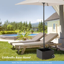 Costway 77Kg Patio Umbrella Base Fillable Umbrella Stand Flower Box W/ 2 Universal Wheels - thumbnail 8