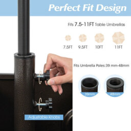 Costway 77Kg Patio Umbrella Base Fillable Umbrella Stand Flower Box W/ 2 Universal Wheels - thumbnail 7