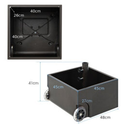 Costway 77Kg Patio Umbrella Base Fillable Umbrella Stand Flower Box W/ 2 Universal Wheels - thumbnail 2