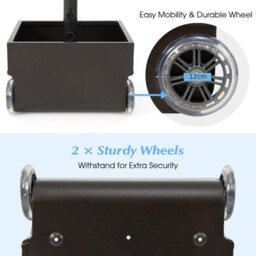 Costway 77Kg Patio Umbrella Base Fillable Umbrella Stand Flower Box W/ 2 Universal Wheels - thumbnail 6