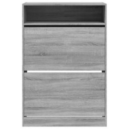 Walplus Shoe Cabinet With 2 Flip-Drawers Grey Sonoma 80X34X116 Cm - thumbnail 6