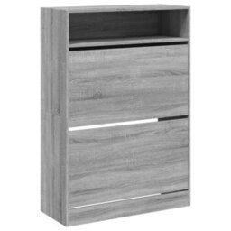 Walplus Shoe Cabinet With 2 Flip-Drawers Grey Sonoma 80X34X116 Cm - thumbnail 2