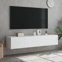 Vidaxl Tv Wall Cabinets With Led Lights 2 Pcs White 80X35X31 Cm - thumbnail 4