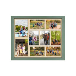 AK Frames 20X16 Green Classic Multi Photo Frame With Ivory Mount - Holds 9 Apertures (2X) 7X5, (7X) 6X4 Photos