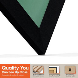 "AK Frames 25X17"" Matte Black Modern Vinyl Record Frame With Emerald Mount For 12 Inch Lp Cover & Disc - Overlapped Design" - thumbnail 3