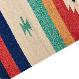 Wyld And Coco Klim Multicolour Handwoven Cotton Kilim Rug 140 X 200 Cm With Tassels - thumbnail 3