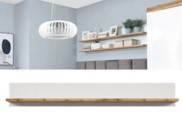 Impact Furniture Wall Shelf Floating Display Panel 156Cm Modern White Oak Effect Book Storage Holten - thumbnail 1