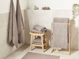 Beliani Set Of 11 Towels Areora Cotton Taupe - thumbnail 2