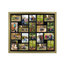 AK Frames 80X70Cm Gold Classic Multi Photo Frame With Black Mount - Holds 20 Apertures (18X) 6X4, (2X) 4X4 Photos