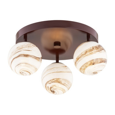 Luminosa Lighting Luminosa Fabio Ceiling Spotlight Clusters White-Brown (Marble Colour), Chocolate Brown Ip44 - image 1
