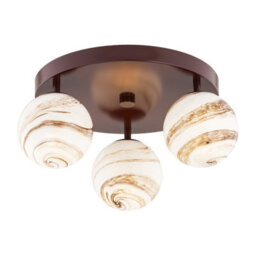 Luminosa Lighting Luminosa Fabio Ceiling Spotlight Clusters White-Brown (Marble Colour), Chocolate Brown Ip44 - thumbnail 1