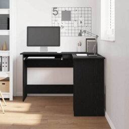 Berkfield Modern Black Oak Desk 120X140X75 Cm Made From Engineered Wood - thumbnail 4