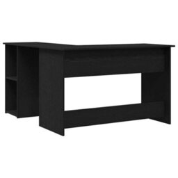 Berkfield Modern Black Oak Desk 120X140X75 Cm Made From Engineered Wood - thumbnail 6