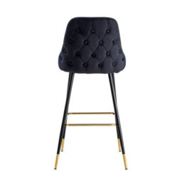 Hygrad Built to Survive 2X Bar Stools Velvet Breakfast Chair Kitchen Pub High Counter Stool Restaurant - thumbnail 3