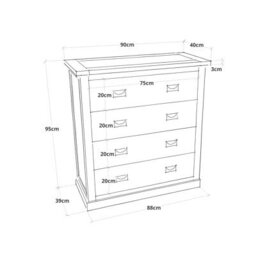 Cabinet Bits Tirolo 4 Drawer Chest Of Drawers Bras Drop Handle - thumbnail 9