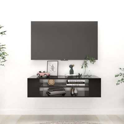 Berkfield Hanging Tv Cabinet Black 100X30X26.5 Cm Engineered Wood - image 1