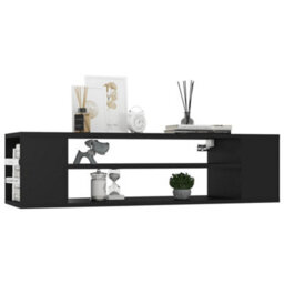 Berkfield Hanging Tv Cabinet Black 100X30X26.5 Cm Engineered Wood - thumbnail 3