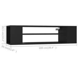 Berkfield Hanging Tv Cabinet Black 100X30X26.5 Cm Engineered Wood - thumbnail 7