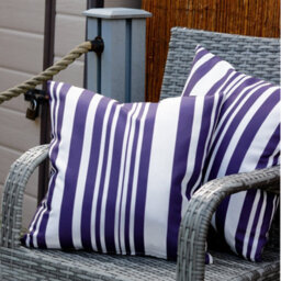 Gardenwize Pair Of Outdoor Garden Sofa Chair Furniture Scatter Cushions- Blue Stripe - thumbnail 1