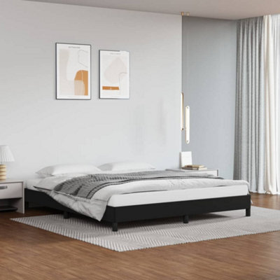 Berkfield Bed Frame Black 180X200 Cm 6Ft Super King Faux Leather - image 1