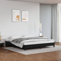 Berkfield Bed Frame Black 180X200 Cm 6Ft Super King Faux Leather - thumbnail 1