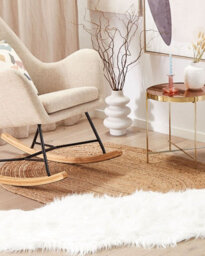 Beliani Faux Fur Rug Mamungari White 60 X 180 Cm - thumbnail 2