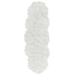 Beliani Faux Fur Rug Mamungari White 60 X 180 Cm - thumbnail 1