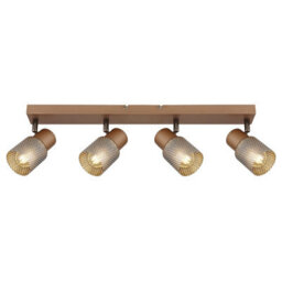 Luminosa Lighting Luminosa Satella Ceiling Spotlight Bar Coffee Colored Matt 4X E14 - thumbnail 3
