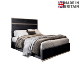 Bentley Upholstered Soft Velvet Metal Bed Frame - Black - thumbnail 7