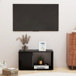 Berkfield Classic Tv Cabinet Black 60X24X32Cm Engineered Wood - thumbnail 2