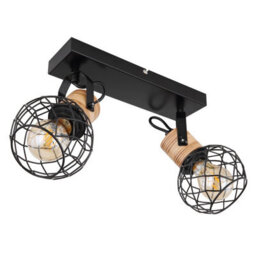 Luminosa Lighting Luminosa Lacky Twin Ceiling Spotlight Matt Black 2X E27 - thumbnail 2