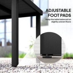 Outsunny 78 Cm Garden Dining Table For 4, Square Outdoor Side Table, Black - thumbnail 7
