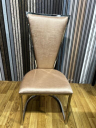 Stratus Interiors Dragon Dining Chair - Gold Mirrored Frame With Champagne Padded Seat - Champagne Pair Of 2 Chairs