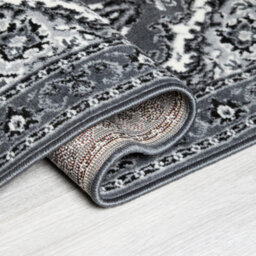 Bravich Hard Wearing Hessian Backed Stair Runner Kitchen Mat - Texas Grey Traditional Medallion - 60X120Cm (2'x4') - thumbnail 4