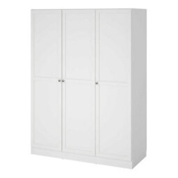 Wyld Haus Cherryfern 3-Door White Wooden Wardrobe Framed Matt Finish Tall - thumbnail 3